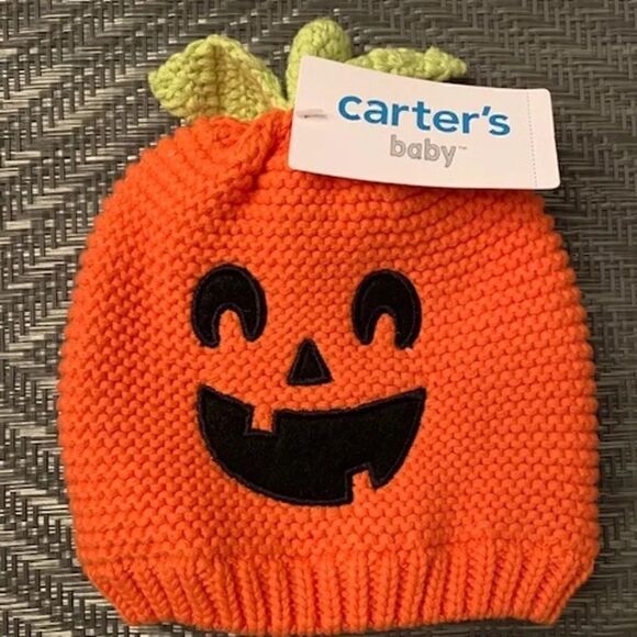 CARTER’S Knit Pumpkin Hat  3-9 Month *NWT* - Picture 1 of 3